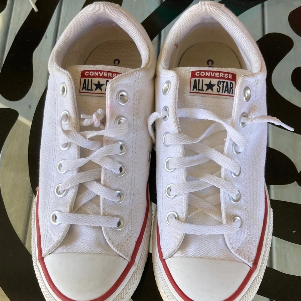 Converse Kids White and Red Sneakers